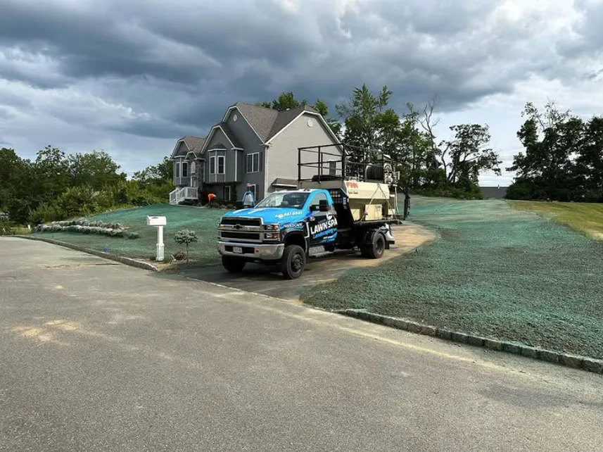 Seasonal cleanup and mulch installation on a residential property