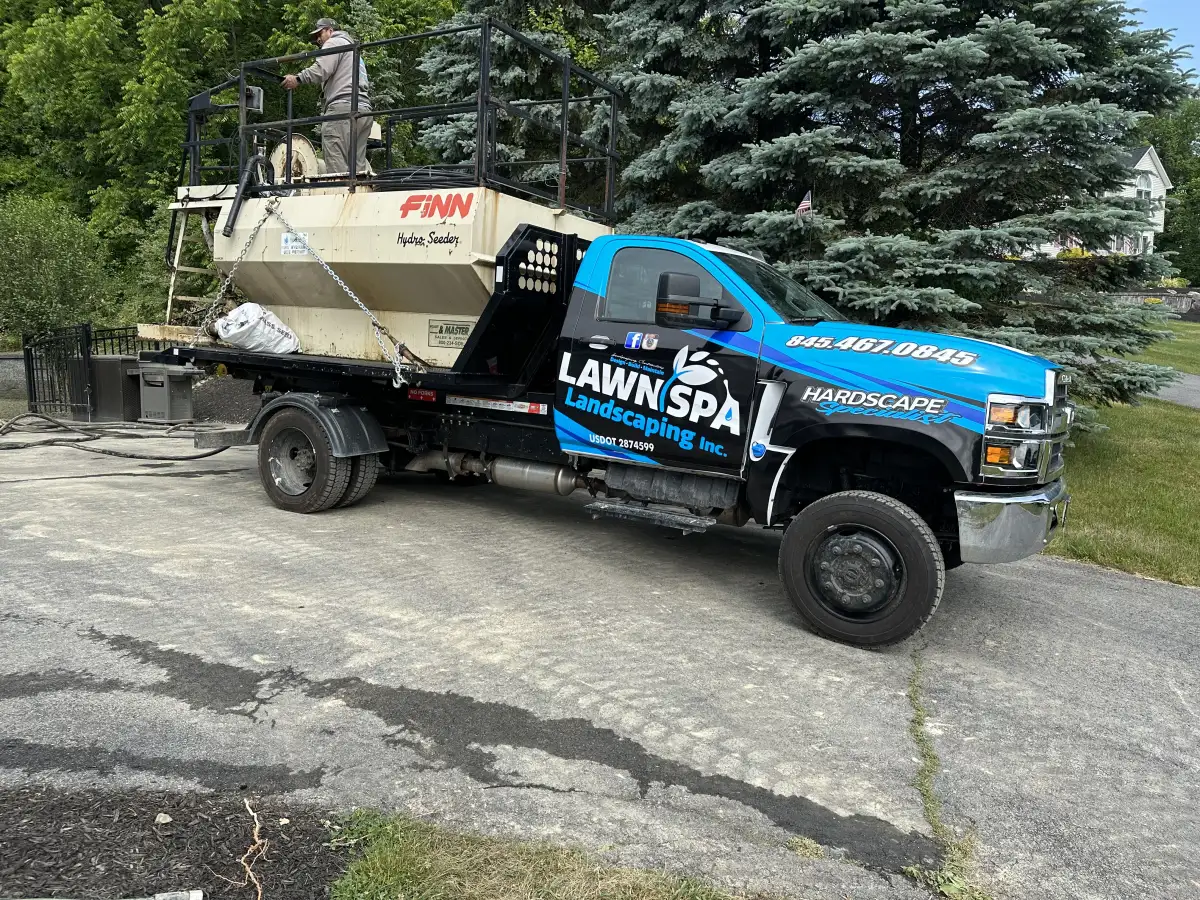 Lawn Spa Landscaping equipment prepared for site work in the Hudson Valley